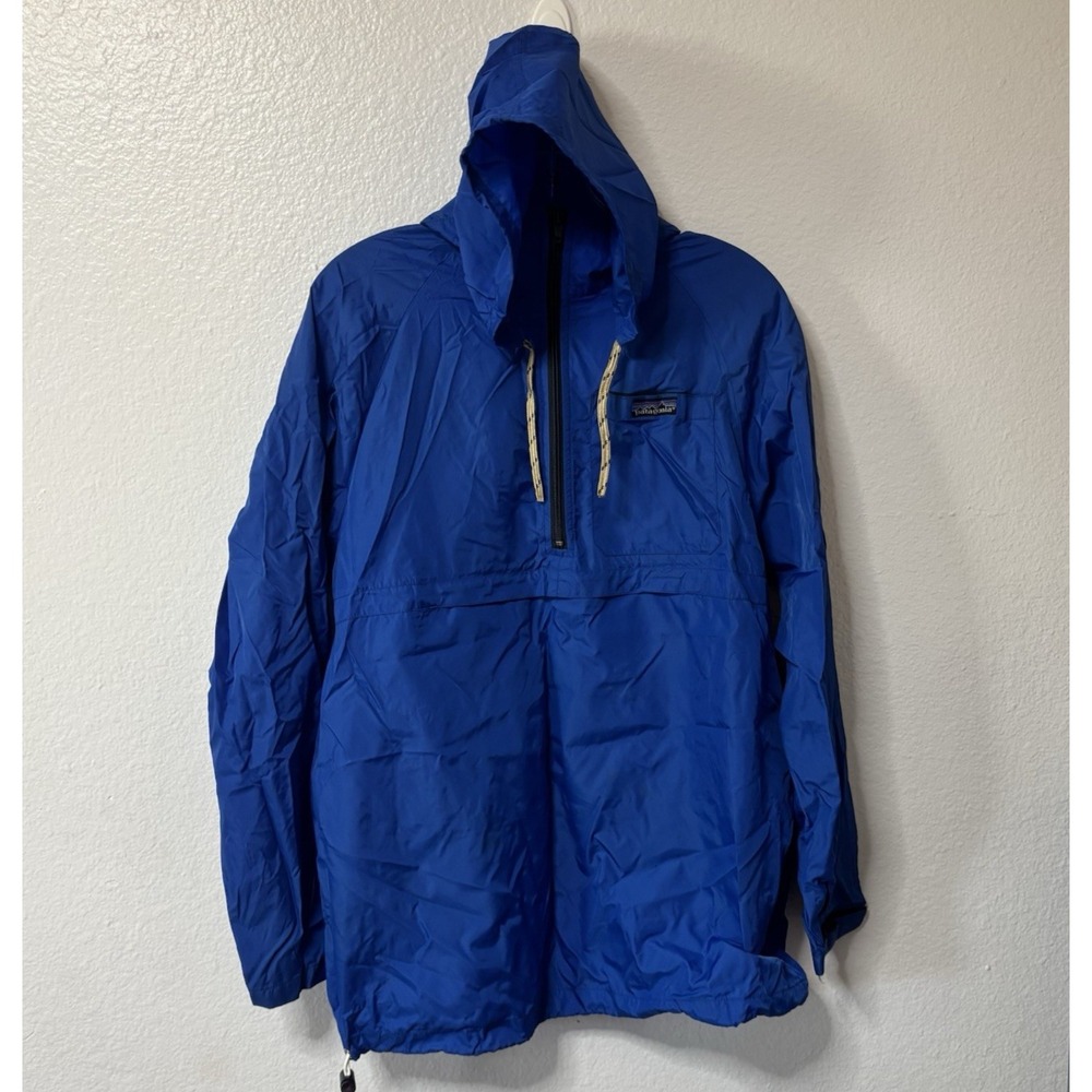 Vintage Patagonia Anorak Jacket Mens Small Blue Nylon Windbreaker 1/2 Zip